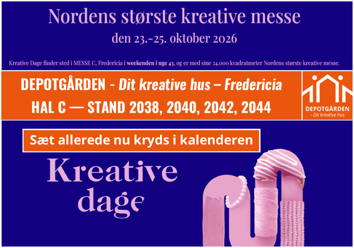Depotgården er at finde på Kreativ Messe i Fredericia. Det foregår fra den 22-23 oktober 2026